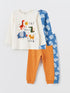 LC Waikiki Crew Neck Long Sleeve Printed Baby Boy Pajama Set 2-Piece